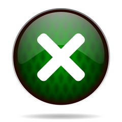 Obraz premium cancel green internet icon