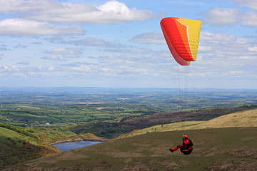 paraglider over Dartmoor