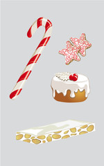 bastoncino di zucchero e altri dolci