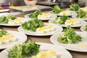eggs and salad on plate