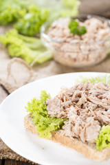 Slice of bread with Tuna salad