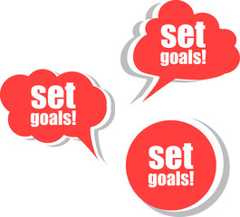 set goals. Set of stickers, labels, tags. Template
