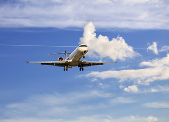 Fototapeta na wymiar Passenger aircraft landing