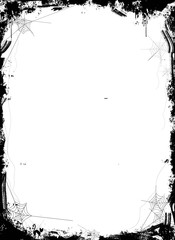 Halloween Background with spiders on white background