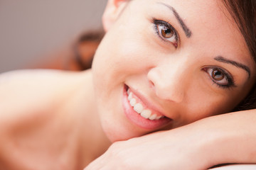 portrait of a beautiful brunette with wonderful eyes