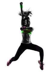kobieta ćwiczenia fitness zumba taniec skoki sylwetka - 72227601