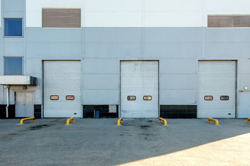 Three gates of warehouse and a lot of copyspace