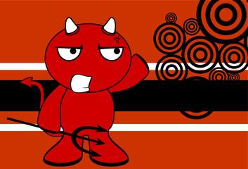 devil halloween cartoon background card in vector format 