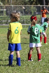 Fototapeta premium Kids playing soccer