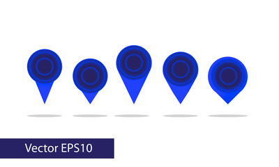 Map pin vector - blue neon