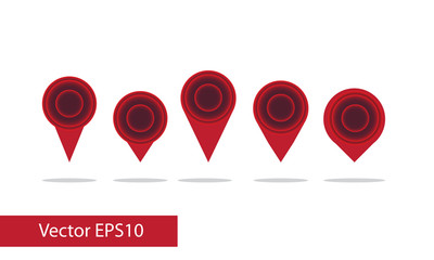 Map pin vector - red neon