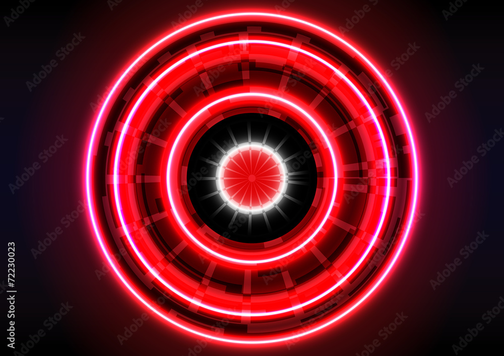 Poster technology abstract background circle light red effect