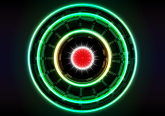 technology abstract background circle light green effect