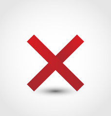 Fototapeta premium Cross mark isolated on white background