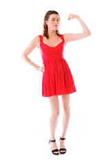 strong model isolated with arm curl