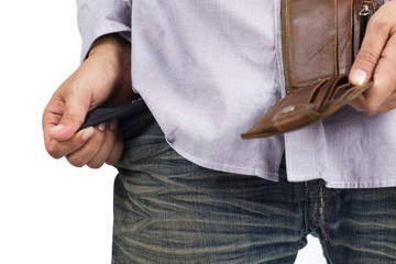 Hand and empty pocket