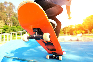 skateboarding on outdoor skatepark