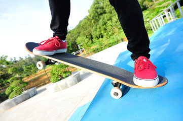 skateboarding on outdoor skatepark