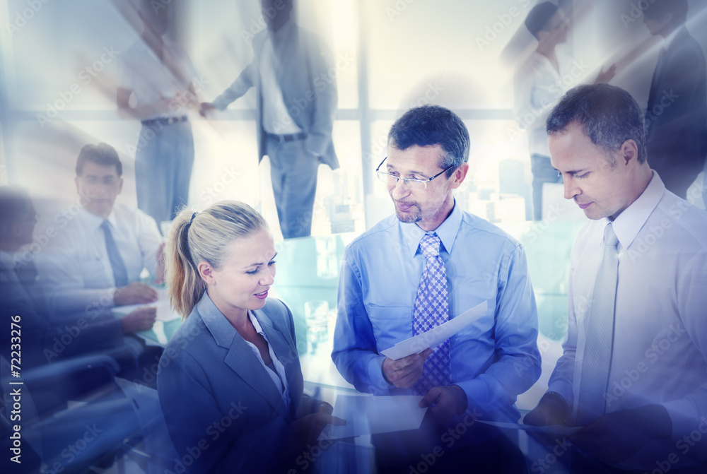 Poster group of business people meeting