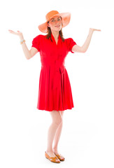 model isolated on plain background puzzled confused lost