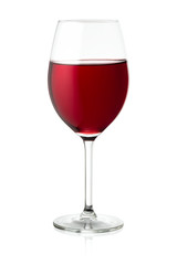 Glass of red wine.