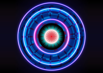technology abstract background circle light blue effect