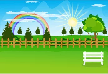 Tuinposter Beautiful landscape background Vector © thanhtrong007