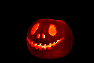 Fototapeta premium Halloween pumpkin on dark