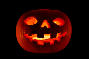 Halloween pumpkin on dark