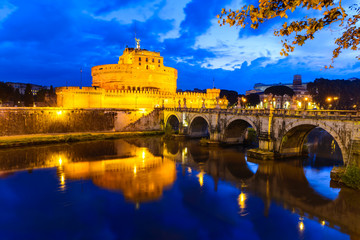 Castel Sant'Angelo, night in Rome