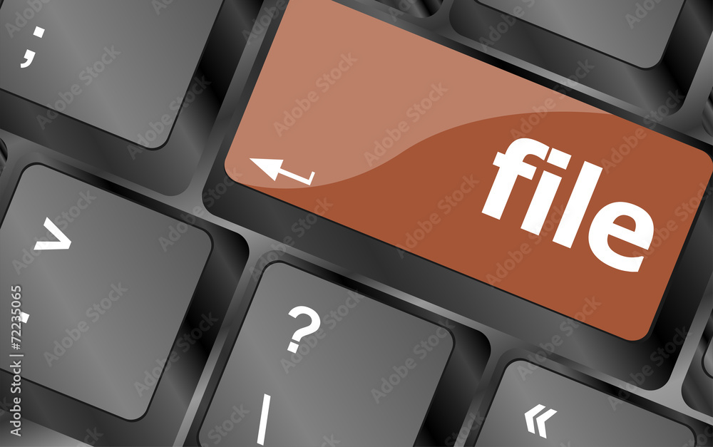 Poster file button on computer pc keyboard key