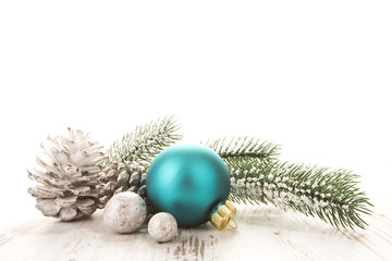 Naklejka na ściany i meble Blaue Weihnachtskugel