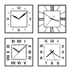 Set of different clock faces. Editable Clock.
