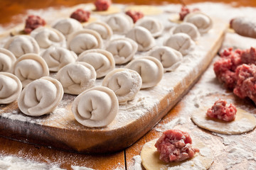 Dumplings. Cooking process.