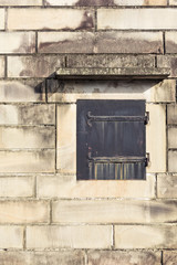 Cement wall with steel door