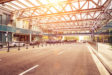 taxi station and building