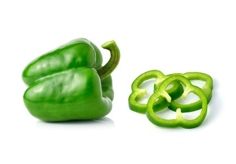 Green pepper on white background