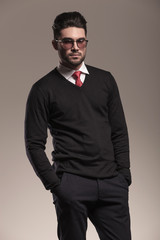 Fototapeta premium handsome business man holding his hands in pocket