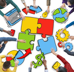 Group of People with Teamwork Concepts