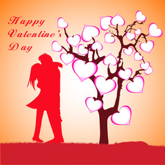 Fototapeta na wymiar Happy Valentine's Day lettering Greeting Card