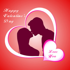 Happy Valentine's Day lettering Greeting Card o