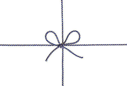 string tied in a bow isolated on white background