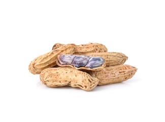 Peanuts on white background