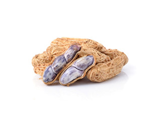 Peanuts on white background