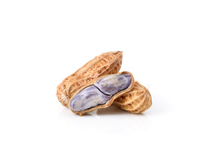 Peanuts on white background