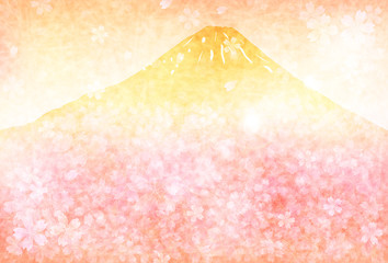富士山　桜　年賀状