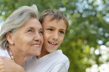 grandmother with her grandson