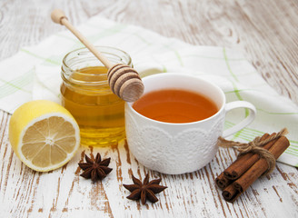 fresh honey and tea