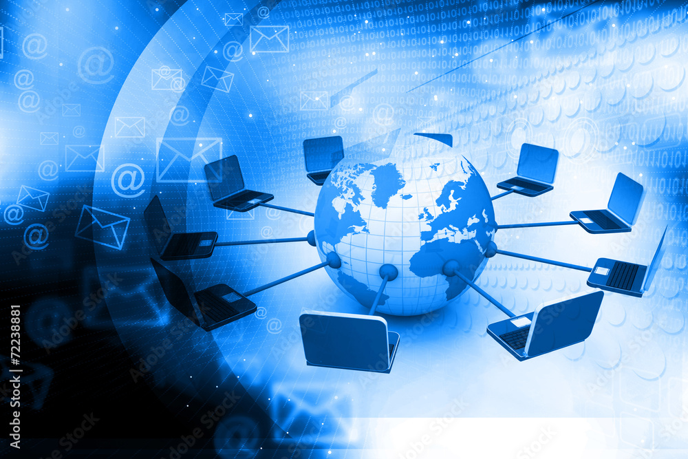 Aufkleber computer network concept..