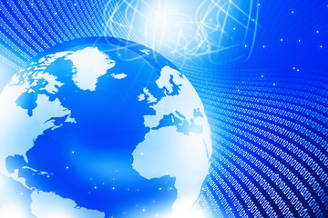 Globe with  fiber optics.